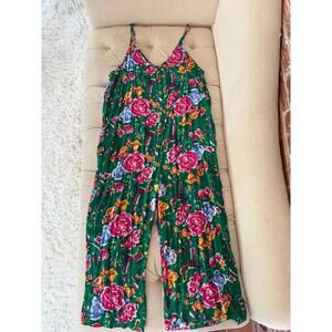 Amazon Green Floral Jumpsuit - 3X Size